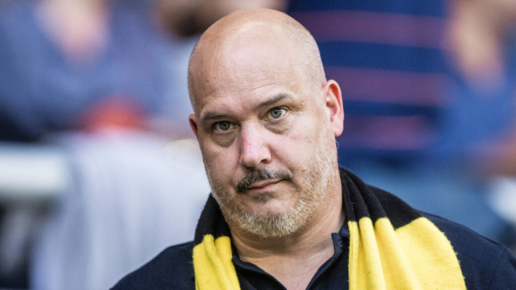AIKs klubbdirektör Fredrik Söderberg inför fotbollsmatchen i Allsvenskan mellan AIK och Öster den 27 juli 2025 i Stockholm.