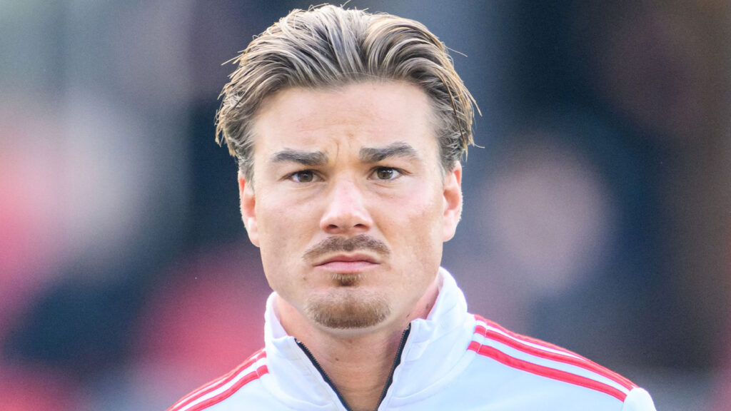 250405 Östers Tatu Varmanen inför fotbollsmatchen i Allsvenskan mellan Öster och Häcken den 5 april 2025 i Växjö.