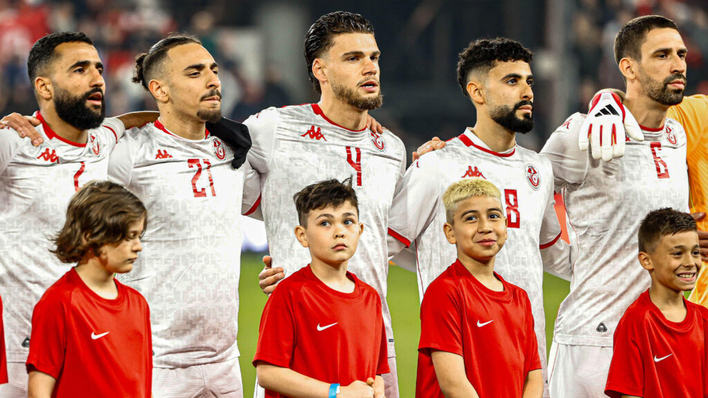 **Tunisiens herrlandslag i fotboll inför den internationella träningsmatchen mot Kanadas landslag den 31 mars 2026 i Toronto.**