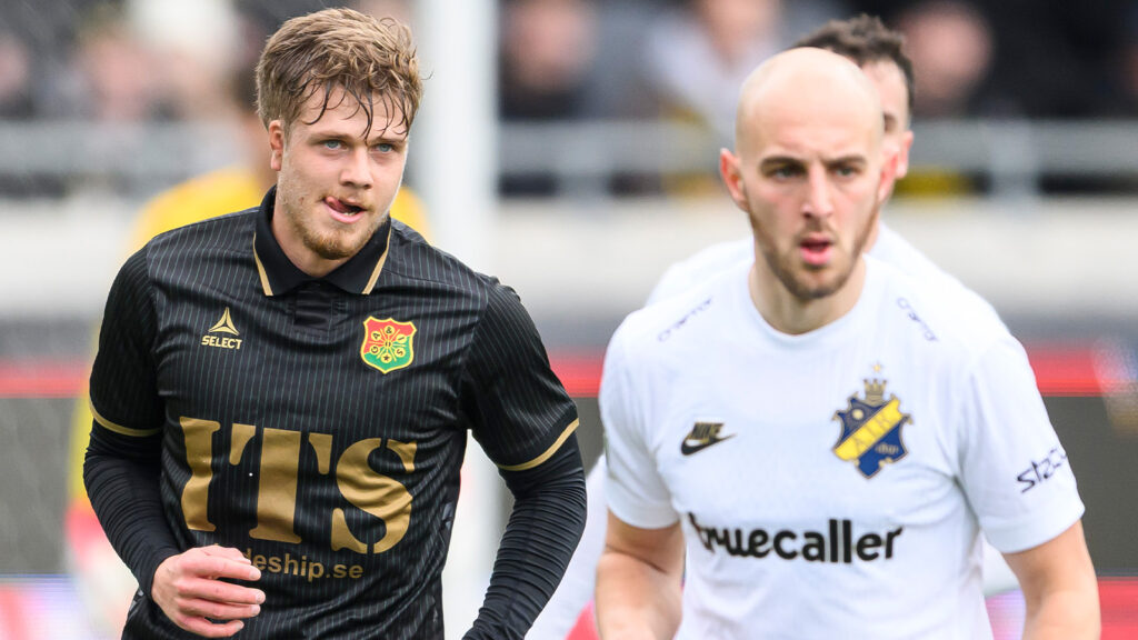 GAISs Kevin Holmén under fotbollsmatchen i Svenska Cupen mellan GAIS och AIK den 14 mars 2026 i Göteborg.