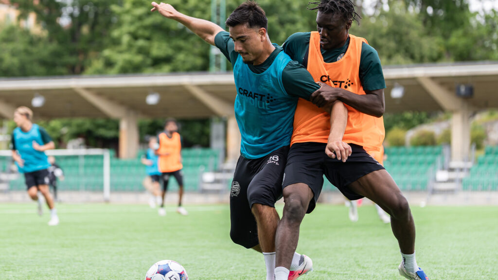 Jusef Erabi under en träning med det Allsvenska fotbollslaget Hammarby den 15 juni 2026 i Stockholm.