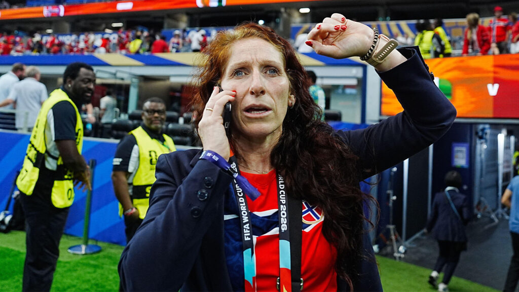 **Lise Klaveness, ordförande för Norges fotbollsförbund, efter åttondelsfinalen mellan Elfenbenskusten och Norge i fotbolls-VM 2026 på Dallas Stadium i Arlington, Texas, USA, den 30 juni 2026.**
