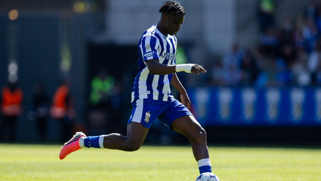 260705 IFK Göteborgs Rockson Yeboah under fotbollsmatchen i Allsvenskan mellan IFK Göteborg och AIK den 5 juli 2026 i Göteborg.