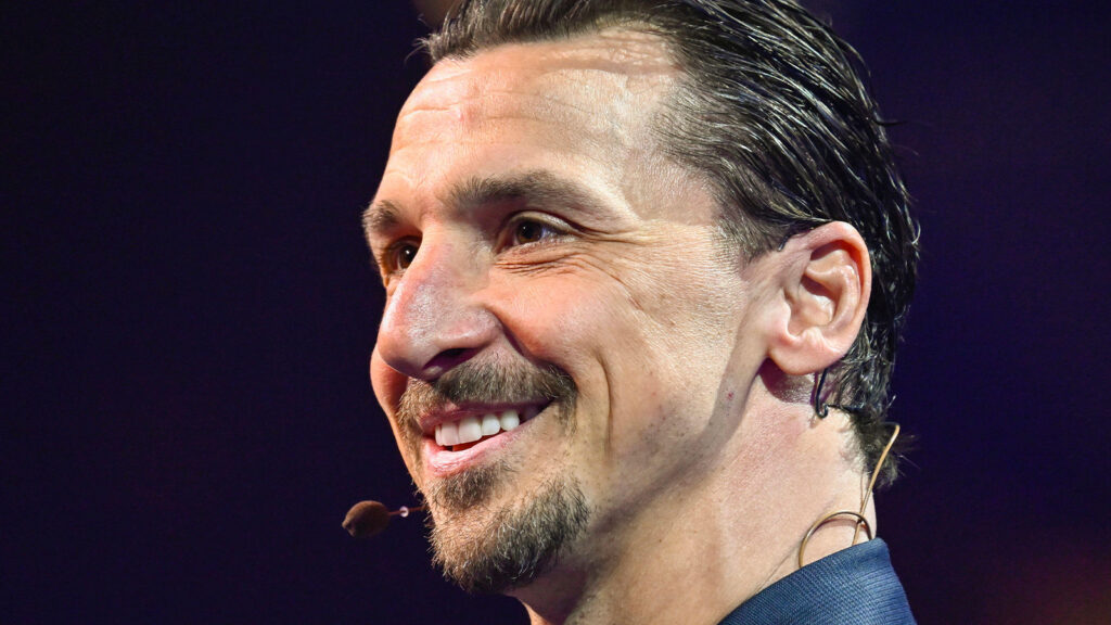 **Zlatan Ibrahimović talar på temat *Inside the Zlatan Mindset: Building a Global Legacy and Brand* under det internationella teknikevenemanget Techarena på Strawberry Arena i Stockholm den 12 februari 2026.**
